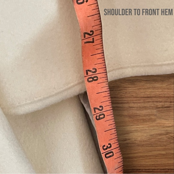 Women's Collared High-Low Woolen Wrap Coat with Detatchable Belt - Ivory - L - Picture 5 of 13